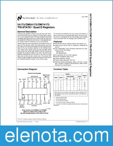 National Semiconductor DM54173 datasheet
