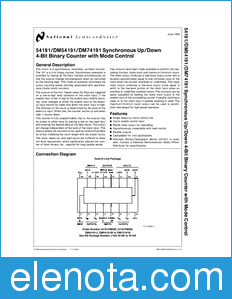 National Semiconductor DM54191 datasheet