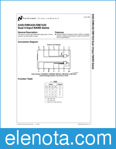 National Semiconductor DM5420 datasheet