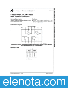 National Semiconductor DM54LS00 datasheet