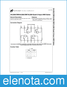 National Semiconductor DM54LS08 datasheet