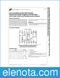 National Semiconductor DM54LS109A datasheet
