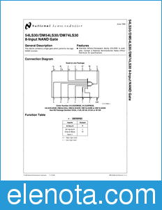 National Semiconductor DM54LS30 datasheet