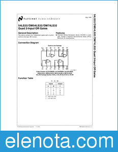 National Semiconductor DM54LS32 datasheet