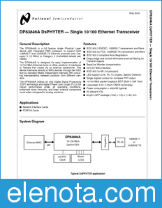 National Semiconductor DP83846A datasheet