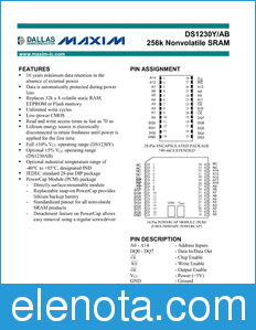 Maxim DS1230Y datasheet