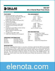 Dallas Semiconductor DS1307 datasheet