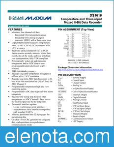 Maxim DS1616 datasheet