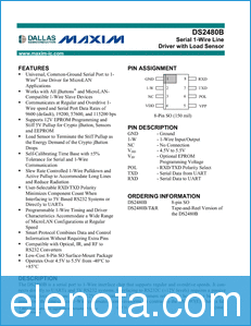 Dallas Semiconductor DS2480 datasheet