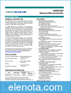 MAXIM - Dallas Semiconductor DS80C400 datasheet