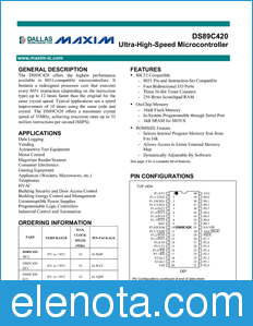 Maxim DS89C420 datasheet