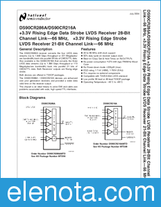 National Semiconductor DS90CR286A datasheet