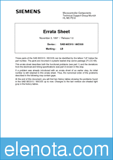 Infineon Errata Sheet datasheet