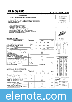 Mospec F16C20 datasheet