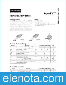 Fairchild FCP11N60 datasheet