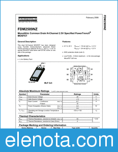 Fairchild FDM2509NZ datasheet