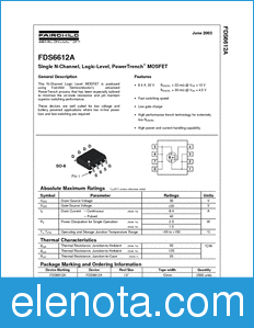 Fairchild FDS6612A datasheet