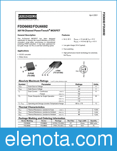 Fairchild FDU6692 datasheet