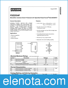 Fairchild FDZ2554P datasheet