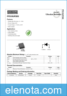 Fairchild  Semiconductor FFD10UP20S datasheet