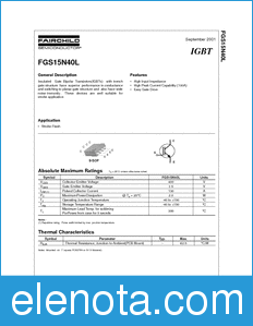 Fairchild FGS15N40L datasheet