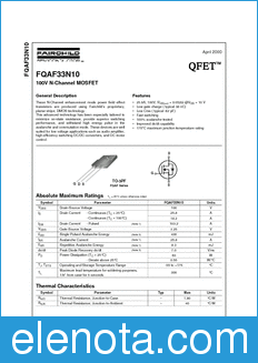 Fairchild FQAF33N10 datasheet