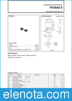 Mitsubishi FS10AS-3 datasheet