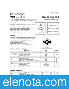 International Rectifier GA200SA60U datasheet