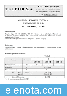TELPOD GBR-181 datasheet