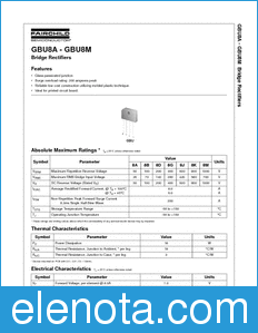 Fairchild GBU8J datasheet