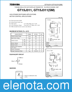 Toshiba GT15J311 datasheet