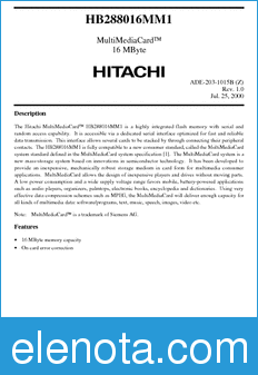 Hitachi HB288016MM1 datasheet