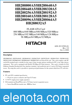 Hitachi HB288160A5 datasheet