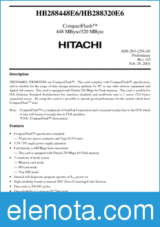 Hitachi HB288320E6 datasheet