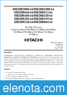 Hitachi HB28B192A6 datasheet