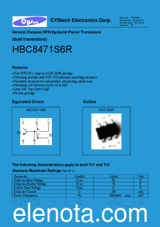 Cystech Electonics HBC8471S6R datasheet