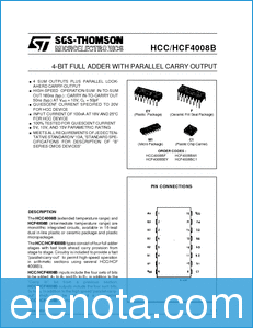 SGS-THOMSON HCC4008B datasheet
