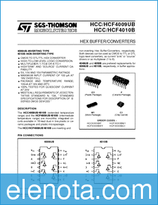 SGS-THOMSON HCC4009 datasheet