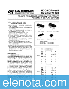 SGS-THOMSON HCC4026 datasheet