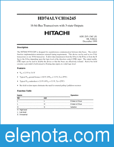 Hitachi HD74ALVCH16245 datasheet