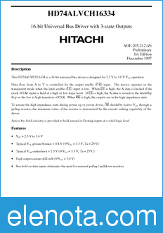 Hitachi HD74ALVCH16334 datasheet