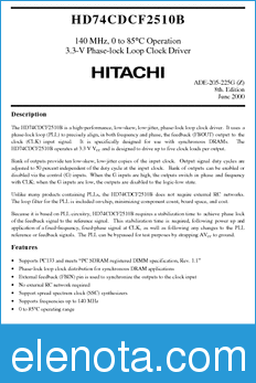 Hitachi HD74CDCF2510B datasheet