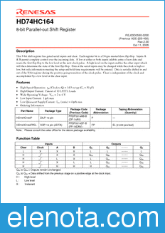 Renesas HD74HC164 datasheet