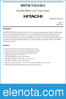 Hitachi HD74LV2G126A datasheet