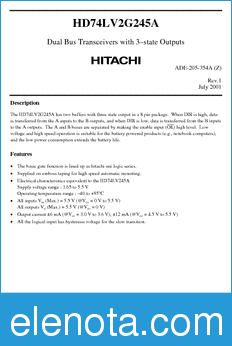 Hitachi HD74LV2G245A datasheet