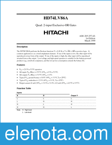 Hitachi HD74LV86A datasheet