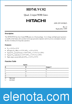 Hitachi HD74LVC02 datasheet