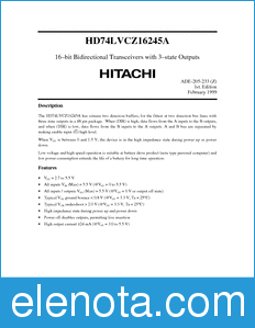 Hitachi HD74LVCZ16245A datasheet
