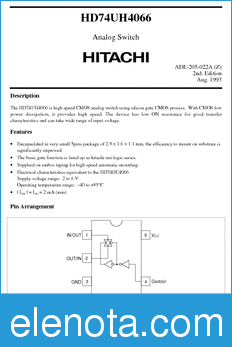 Hitachi HD74UH4066 datasheet