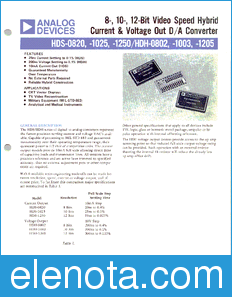 Analog Devices HDS-1250G datasheet